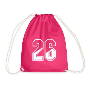 26 Jahre Trikot Nummer 26 T-shirt Nummer 26 - Turnbeutel - Fuchsia - Vorne