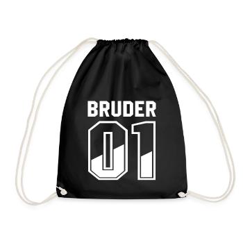 Bruder 01 bester grosser bruder nummer 1 - Turnbeutel - Schwarz - Vorne