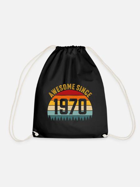 Awesome since 1970 retro t-shirt 1970 - Turnbeutel - Schwarz