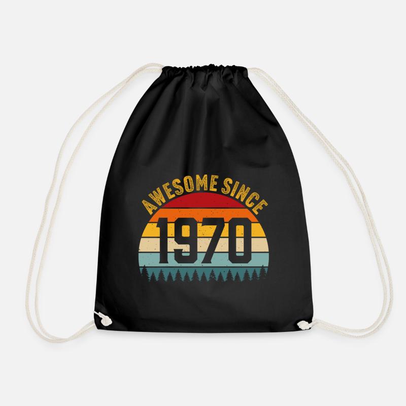 Awesome since 1970 retro t-shirt 1970 - Turnbeutel - Schwarz