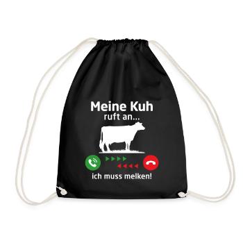 Meine kuh ruft an ich muss melken - Turnbeutel - Schwarz - Vorne