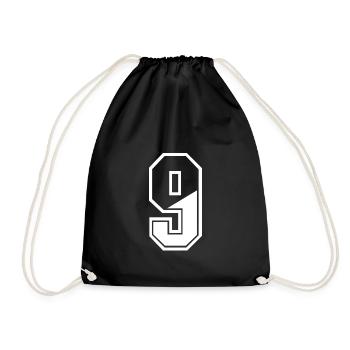 9 years jersey number 9 T-shirt number 9 - Drawstring Bag - black - Front