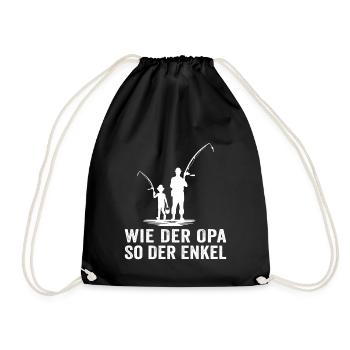 Angeln wie der opa so der enkel angler - Turnbeutel - Schwarz - Vorne