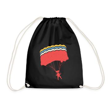 Retro skydiver skydiving skydrive parachuting - Turnbeutel - Schwarz - Vorne