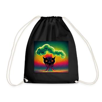 Cathulhu émergeant d’un nuage nucléaire - Sac de sport léger - noir - Devant