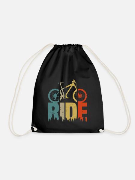 MTB mountain bike mountain bike mountain biker - Drawstring Bag - black