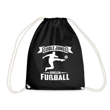 coole jungs spielen fußball fußballer kinder - Turnbeutel - Schwarz - Vorne