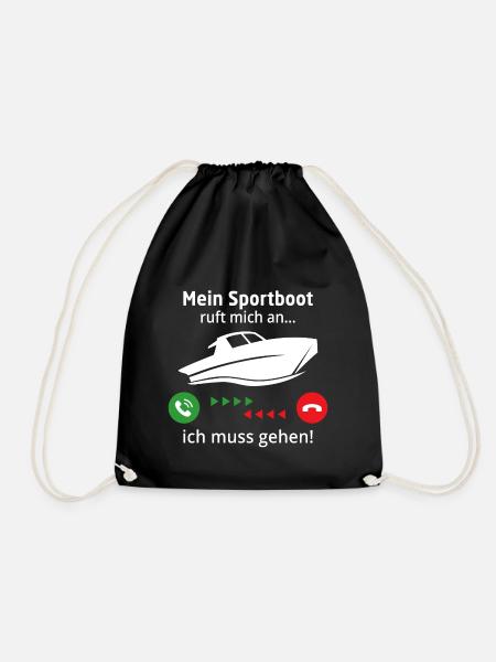 Mein sportboot ruft mich an und ich muss gehen - Turnbeutel - Schwarz