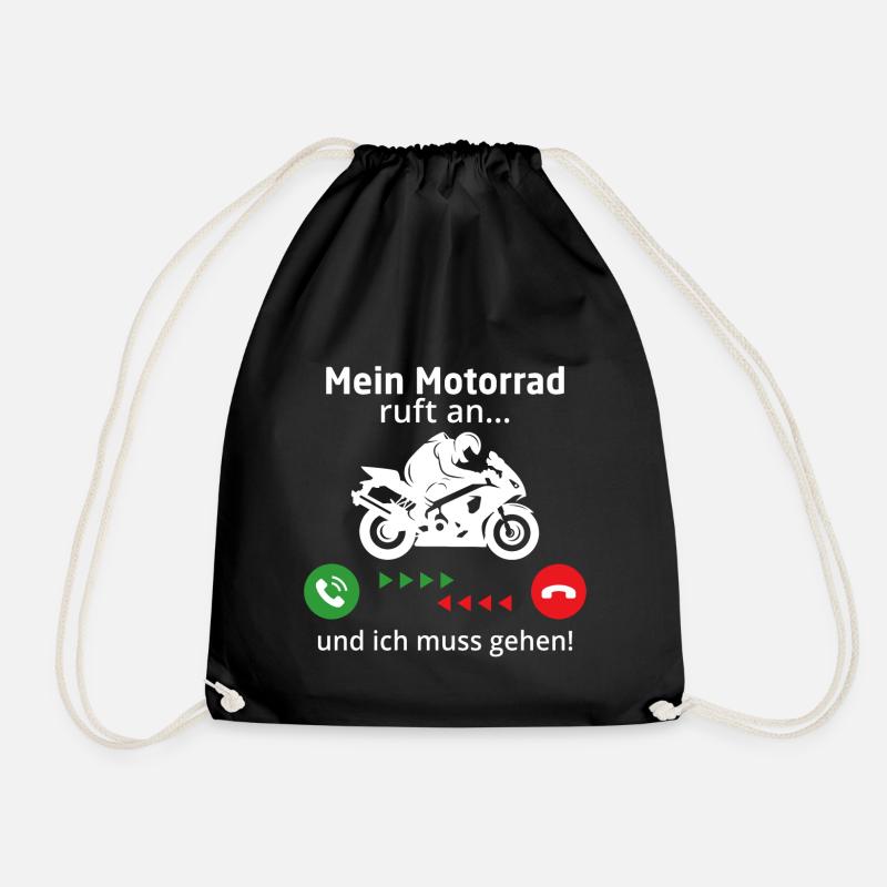 Mein motorrad ruft an ich muss gehen - Turnbeutel - Schwarz