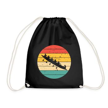 Aviron rétro bateau à rames vintage aviron - Sac de sport léger - noir - Devant