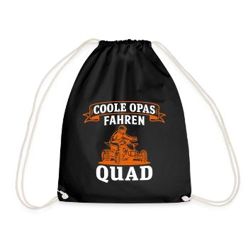coole opas fahren quad opa großvater quad fahrer - Turnbeutel - Schwarz - Vorne