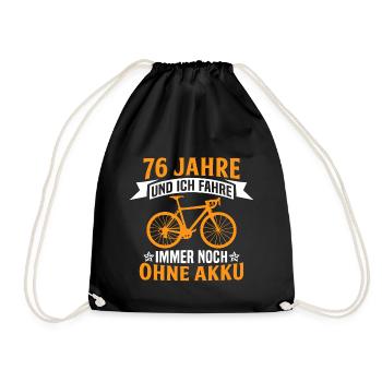 76. Geburtstag radfahrer fahrrad 76 jahre rennrad - Turnbeutel - Schwarz - Vorne