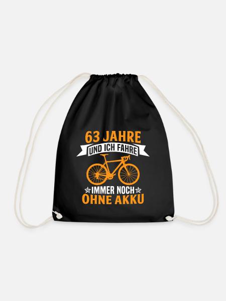 63. Geburtstag radfahrer fahrrad 63 jahre rennrad - Turnbeutel - Schwarz