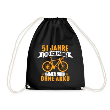 51. Geburtstag radfahrer fahrrad 51 jahre rennrad - Turnbeutel - Schwarz - Vorne