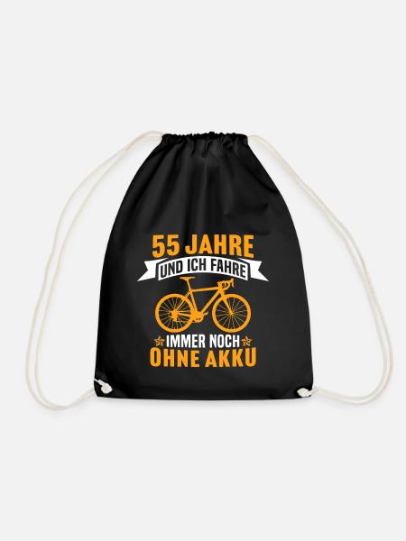 55. Geburtstag radfahrer fahrrad 55 jahre rennrad - Turnbeutel - Schwarz