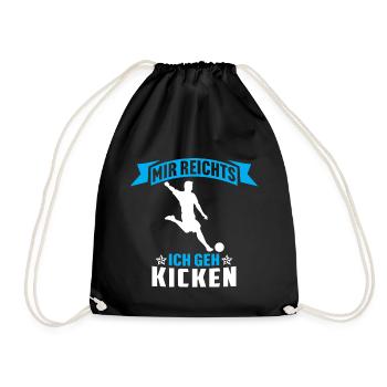mir reichts ich geh kicken fußball fußballer - Turnbeutel - Schwarz - Vorne