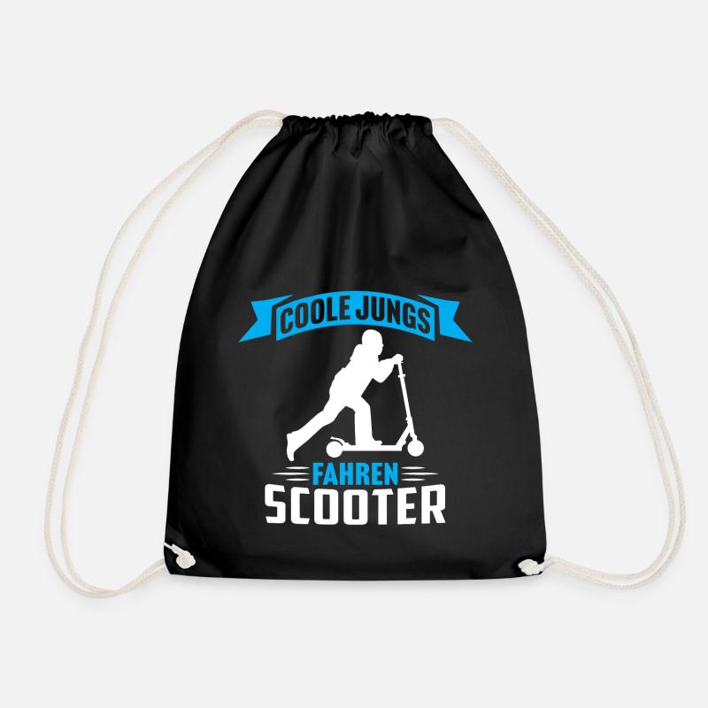 Coole jungs fahren scooter roller tretroller - Turnbeutel - Schwarz