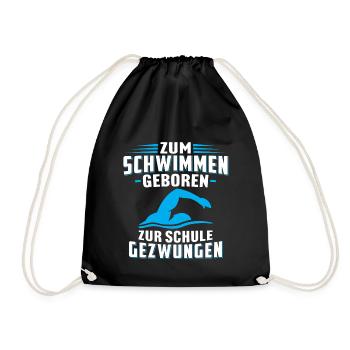 Zum schwimmen geboren zur schule gezwungen - Turnbeutel - Schwarz - Vorne