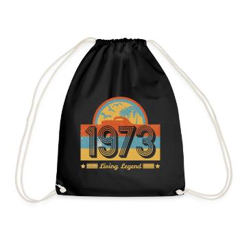 1973 Geburtstag - 50 Jahre Legende Oldtimer 73er - Turnbeutel - Schwarz - Vorne