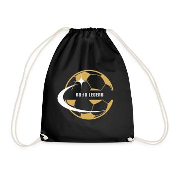 Football no:10 legend, football gift - Drawstring Bag - black - Front