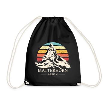 Cervin, Zermatt, Suisse, Alpes, Randonnée Souvenir - Sac de sport léger - noir - Devant