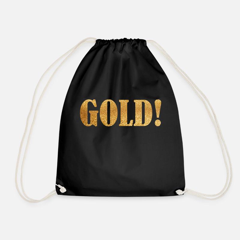 Gold Glitzer Wort Wörter Aufschrift Geschenkidee - Turnbeutel - Schwarz