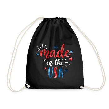 4. Juli Made in USA - Turnbeutel - Schwarz - Vorne