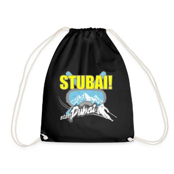 Stubai(tal) statt Dubai - Skifahren Berge Winter - Turnbeutel - Schwarz - Vorne