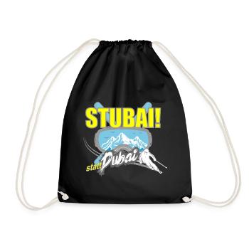 Stubai(tal) statt Dubai - Skifahren Berge Winter - Turnbeutel - Schwarz - Vorne