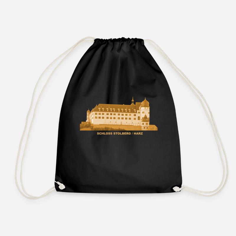 Stolberg Schloss Harz Saxony-Anhalt Museum - Drawstring Bag - black