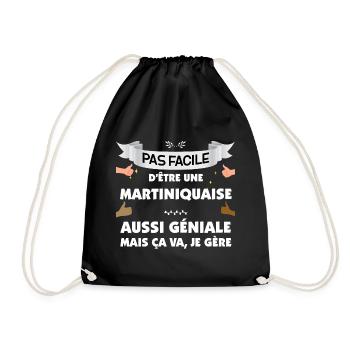 Martiniquaise géniale Idée Cadeau Femme Antilles - Sac de sport léger - noir - Devant