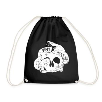 Le serpent vipère vit pour tuer le crâne - Sac de sport léger - noir - Devant