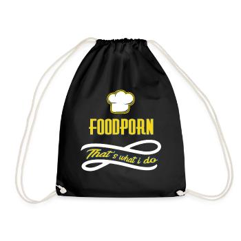 Chef Chef Chef Chef Gift Foodporn Master - Drawstring Bag - black - Front
