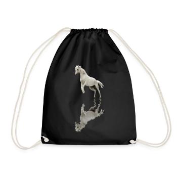 Wunderschönes weißes Pferd - Reitsportfans - Turnbeutel - Schwarz - Vorne