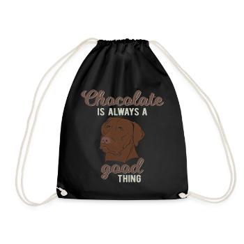 Chocolat Labrador Dog Dog énonciations cadeau - Sac de sport léger - noir - Devant