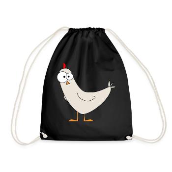 Crazy chicken - Drawstring Bag - black - Front