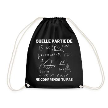 Quelle partie ne comprends-tu pas humour maths - Sac de sport léger - noir - Devant