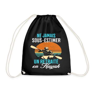 Kayak retraité en kayak humour retraite cadeau - Sac de sport léger - noir - Devant