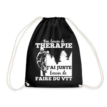 VTT thérapie humour vélo vtt cadeau cyclisme - Sac de sport léger - noir - Devant