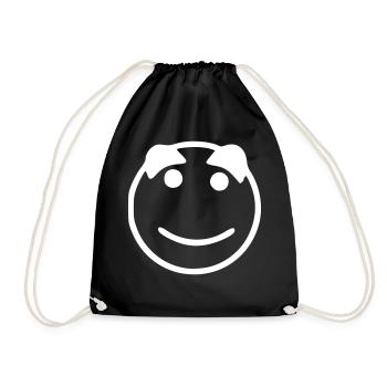 Emoji sketch blanc heureux - Sac de sport léger - noir - Devant