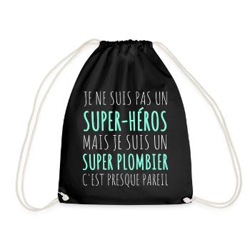 Plombier super héros humour cadeau pour plombier - Sac de sport léger - noir - Devant