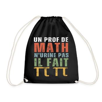 Un prof de math n' urine pas humour professeur - Sac de sport léger - noir - Devant