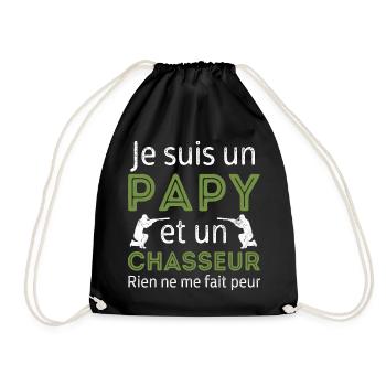 Je suis un papy chasseur cadeau de chasse - Sac de sport léger - noir - Devant