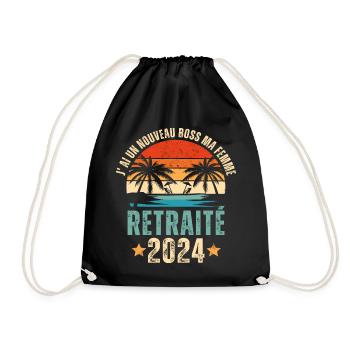 Retraité 2024 humour retraite cadeau pour retraité - Sac de sport léger - noir - Devant