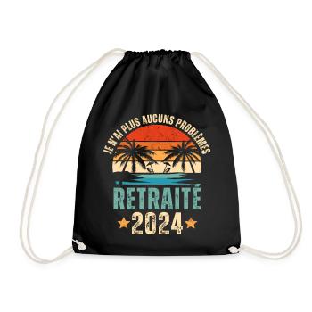 Retraité 2024 humour retraite cadeau pour retraité - Sac de sport léger - noir - Devant