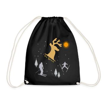 Winter Sports Skiing - Drawstring Bag - black - Front
