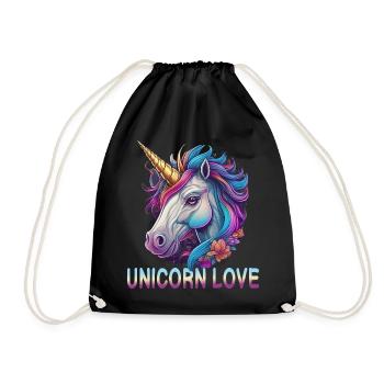 Unicorn Love - Drawstring Bag - black - Front