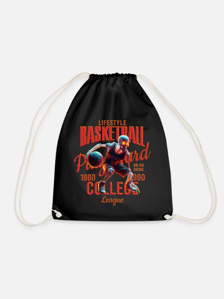 Skeleton Basketball Lifestyle Basketball College - Drawstring Bag - black