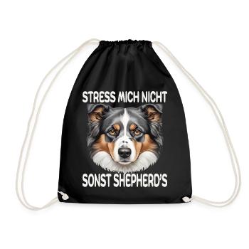 Australian Shepherd Stress mich nicht - Turnbeutel - Schwarz - Vorne