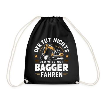 Excavator Driver Construction Worker Construction Site Construction Machine - Drawstring Bag - black - Front